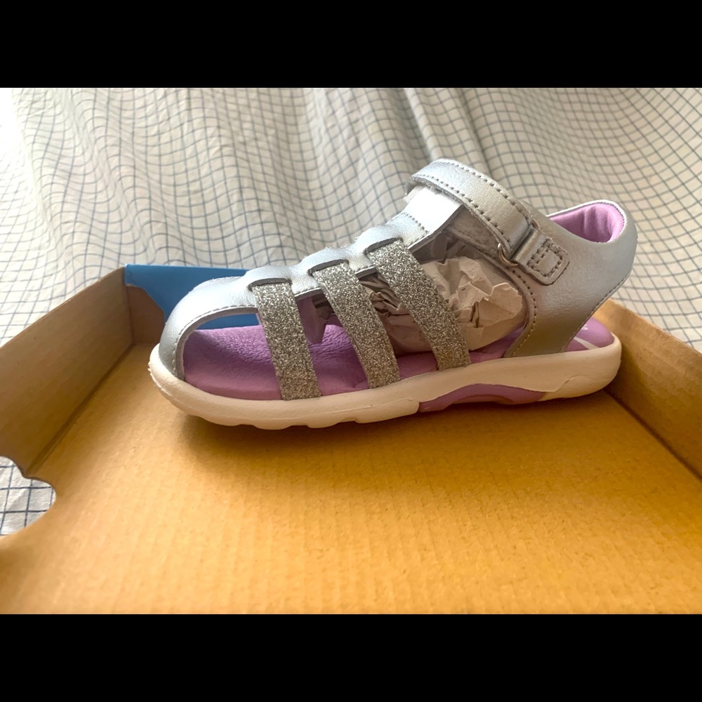 Silver n purple closed sandal sparkle from stride rite